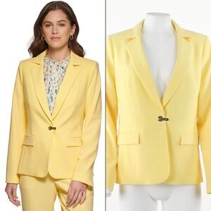 DKNY Womens Logo Closure Jacket